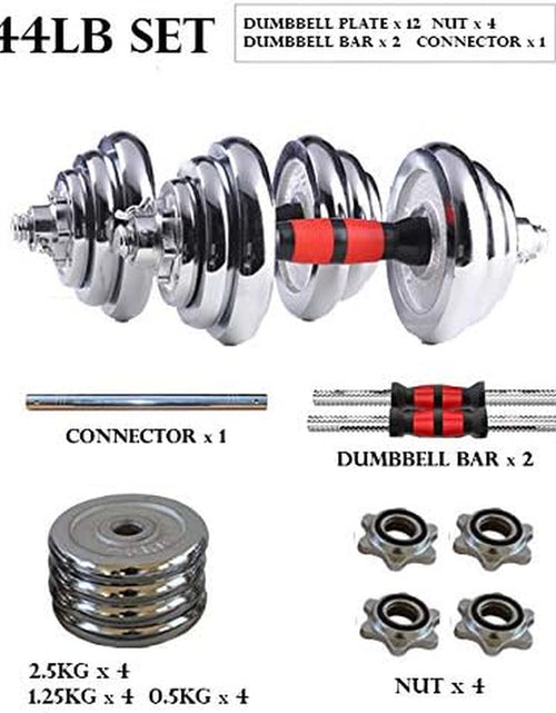 Load image into Gallery viewer, Cast Iron Adjustable Dumbbell Barbell Set (110LB/66LB/44LB), Weight with Connecting Rod 2 in 1 Home Body Workout Exercise Equipment for Men and Woman…

