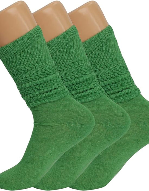Load image into Gallery viewer, Women&#39;S Slouch Knee High Socks – 3 Pairs, Size 9-11 | Soft, Breathable &amp; Versatile
