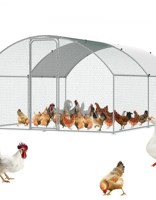Load image into Gallery viewer, VEVOR Large Metal Chicken Coop, 9.8X12.9X6.5 Ft Walk in Chicken Run for Yard with Waterproof Cover, Doom Roof Hen House with Security Lock for Outdoor and Backyard, Farm, Duck Rabbit Cage Poultry Pen
