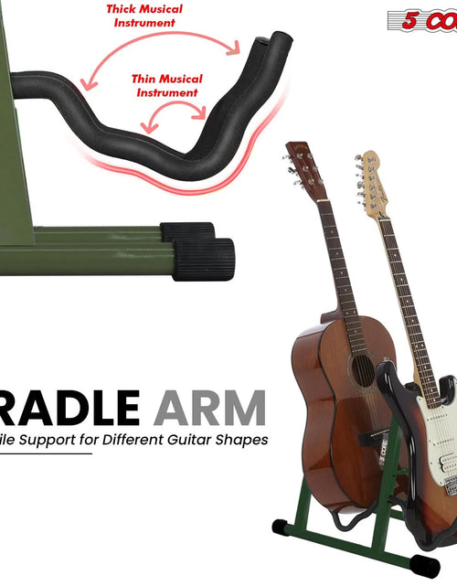 Load image into Gallery viewer, 5Core Double Guitar Stand Floor Adjustable a Frame Folding Acoustic Electric Guitars Holder Stands
