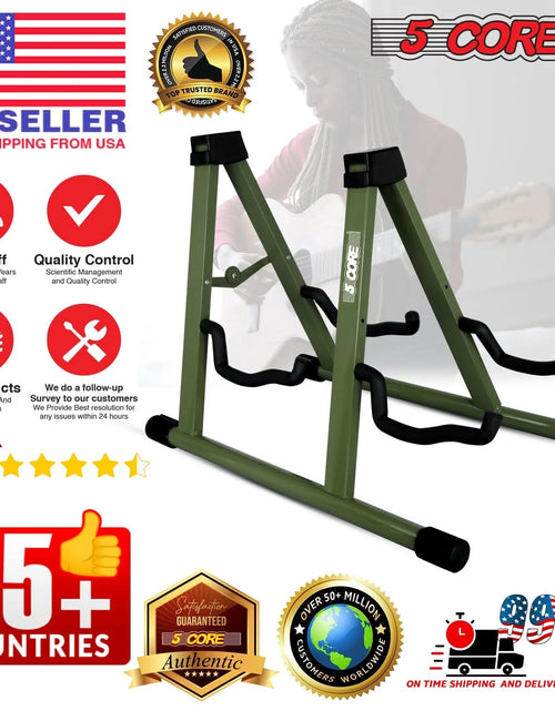 Load image into Gallery viewer, 5Core Double Guitar Stand Floor Adjustable a Frame Folding Acoustic Electric Guitars Holder Stands
