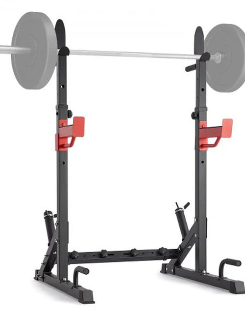 Load image into Gallery viewer, VEVOR Squat Stand Power Rack, Multi-Functional Barbell Rack with Hook, Weight Plate Storage Attachment, Adjustable Free Bench Press Stands, Max Load 600 Lbs Steel Exercise Squat Stand for Gym/Home Gym
