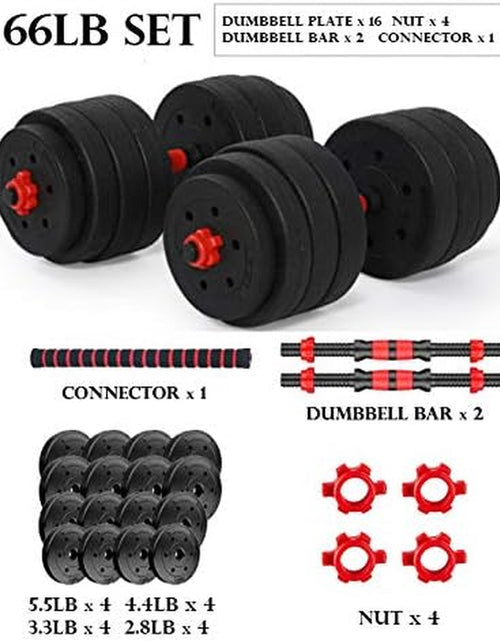 Load image into Gallery viewer, Adjustable Dumbbell Barbell Set (88LB/66LB/44LB) Weight with Connecting Rod 2 in 1 Home Body Workout Exercise Equipment for Men and Woman
