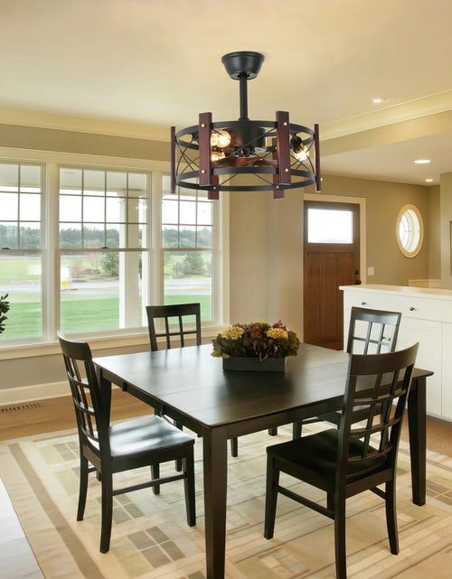 Load image into Gallery viewer, Modern Farmhouse Ceiling Fan with LED Lights
