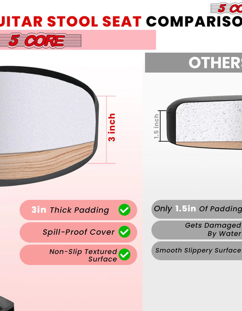 Load image into Gallery viewer, 5Core Drum Throne Adjustable Guitar Stool 3&quot; Padded Drummer Seat for Adults &amp; Kids
