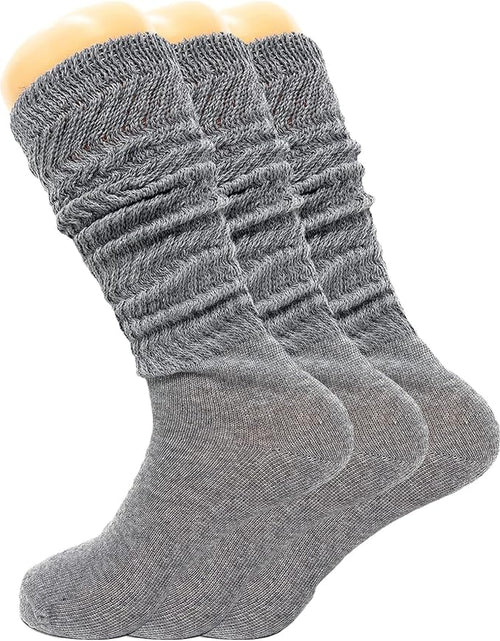 Load image into Gallery viewer, Women&#39;S Slouch Knee High Socks – 3 Pairs, Size 9-11 | Soft, Breathable &amp; Versatile
