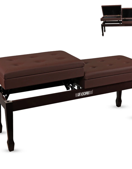 Load image into Gallery viewer, 5CORE Duet Piano Bench W Storage for Two Wooden Adjustable Keyboard Stool - Adults &amp; Kids
