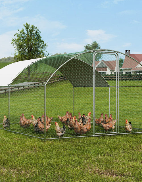 Load image into Gallery viewer, VEVOR Large Metal Chicken Coop, 9.8X12.9X6.5 Ft Walk in Chicken Run for Yard with Waterproof Cover, Doom Roof Hen House with Security Lock for Outdoor and Backyard, Farm, Duck Rabbit Cage Poultry Pen
