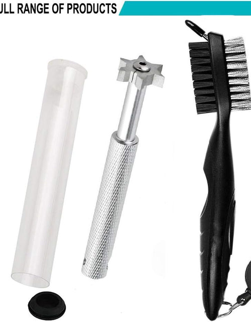 Load image into Gallery viewer, Golf Groove Sharpener Tool, Golf Club Groove Sharpener and Retractable Golf Club Brush, for Golfers, Practical Sharp and Clean Kits for All Golf Irons
