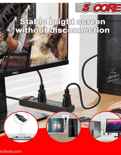 Load image into Gallery viewer, 5Core AC Power Cord 6 Ft 3 Prong US Male - Female Extension Adapter 16AWG 125V 13A
