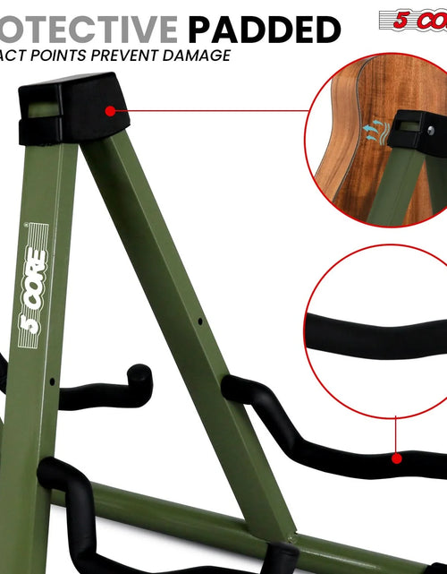 Load image into Gallery viewer, 5Core Double Guitar Stand Floor Adjustable a Frame Folding Acoustic Electric Guitars Holder Stands
