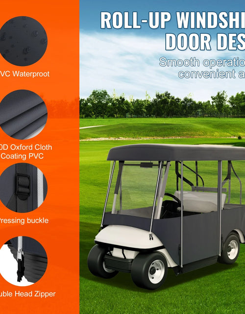 Load image into Gallery viewer, VEVOR Golf Cart Enclosure, 4-Person Golf Cart Cover, 4-Sided Fairway Deluxe, 300D Waterproof Driving Enclosure with Transparent Windows, Fit for EZGO, Club Car, Yamaha Cart (Roof up to 78.7&#39;&#39;L)
