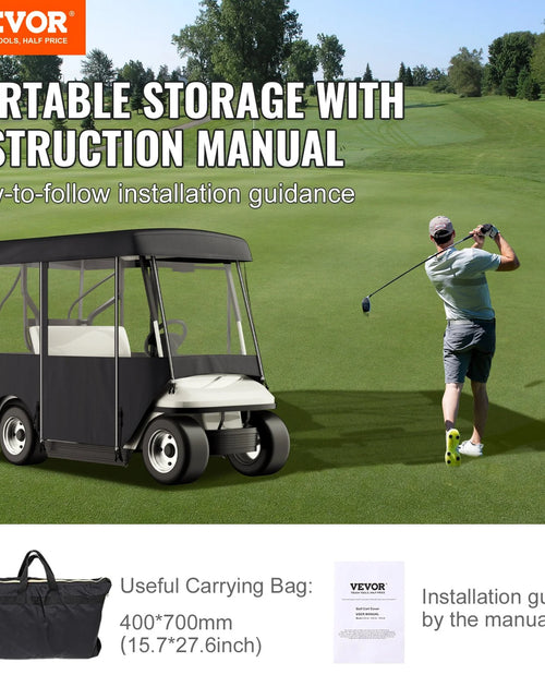 Load image into Gallery viewer, VEVOR Golf Cart Enclosure, 4-Person Golf Cart Cover, 4-Sided Fairway Deluxe, 300D Waterproof Driving Enclosure with Transparent Windows, Fit for EZGO, Club Car, Yamaha Cart (Roof up to 78.7&#39;&#39;L)
