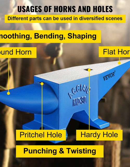 Load image into Gallery viewer, VEVOR Pro Horn Anvil , 30KG/66.1LBS Weight Steel Anvil Blacksmith Blacksmith Anvil, Portable Rugged Cast Iron Anvil Blacksmith Anvil Stable Workbench Blacksmith Forge Anvil Tool

