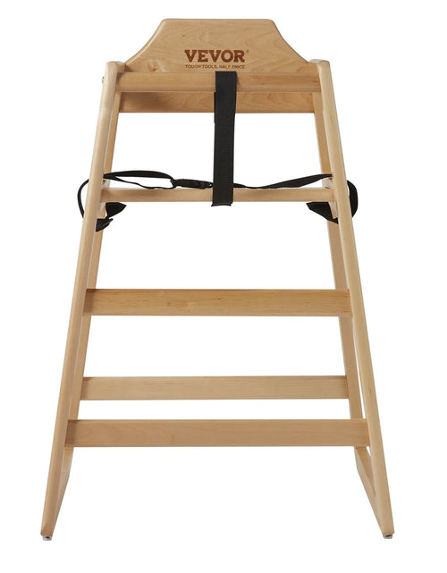 Load image into Gallery viewer, VEVOR Wooden High Chair for Babies &amp; Toddlers, Double Solid Wood Feeding Chair, Eat &amp; Grow Portable High Chair, Easy to Clean Baby Booster Seat, Compact Toddler Chair, Natural

