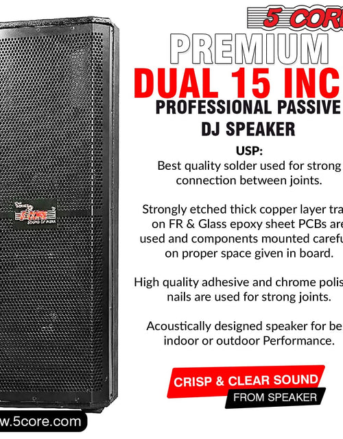 Load image into Gallery viewer, 5Core Portable Cabinet PA DJ Speaker System 15 Inch 4000W Passive 3 Way Loudspeaker
