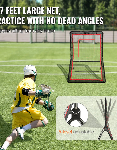 Load image into Gallery viewer, VEVOR Lacrosse Rebounder for Backyard, 5X7 Ft Volleyball Bounce Back Net, Pitchback Throwback Baseball Softball Return Training Screen, Adjustable Angle Shooting Practice Training Wall with Target
