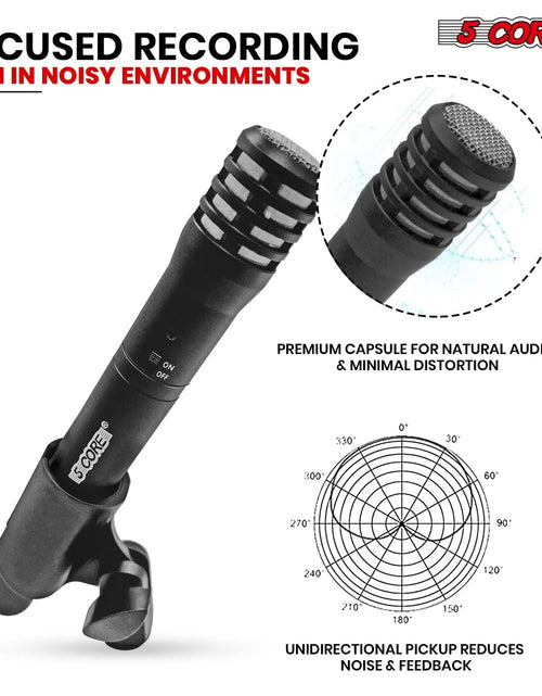 Load image into Gallery viewer, 5Core Instrument Microphone Professional XLR Cardioid Pencil Stick Condenser Mic Black
