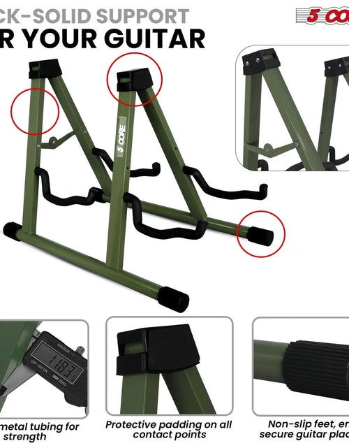 Load image into Gallery viewer, 5Core Double Guitar Stand Floor Adjustable a Frame Folding Acoustic Electric Guitars Holder Stands
