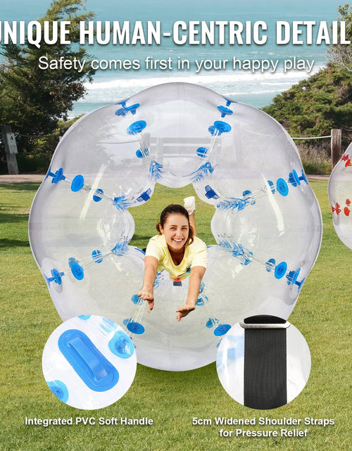 Load image into Gallery viewer, VEVOR Inflatable Bumper Balls 2-Pack, 5FT/1.5M Body Sumo Zorb Balls for Teen &amp; Adult, 0.8Mm Thick PVC Human Hamster Bubble Balls for Outdoor Team Gaming Play, Bumper Bopper Toys for Garden, Yard, Park
