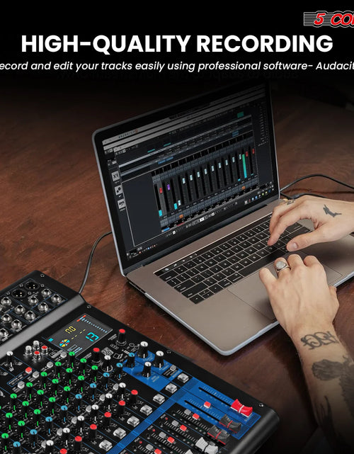 Load image into Gallery viewer, 5Core Audio DJ Mixer 12 Channel Sound Board Console W 99 DSP Effect 48V Phantom Power
